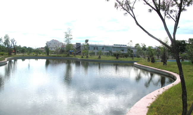Hồ sinh thái giữa công viên xanh mát